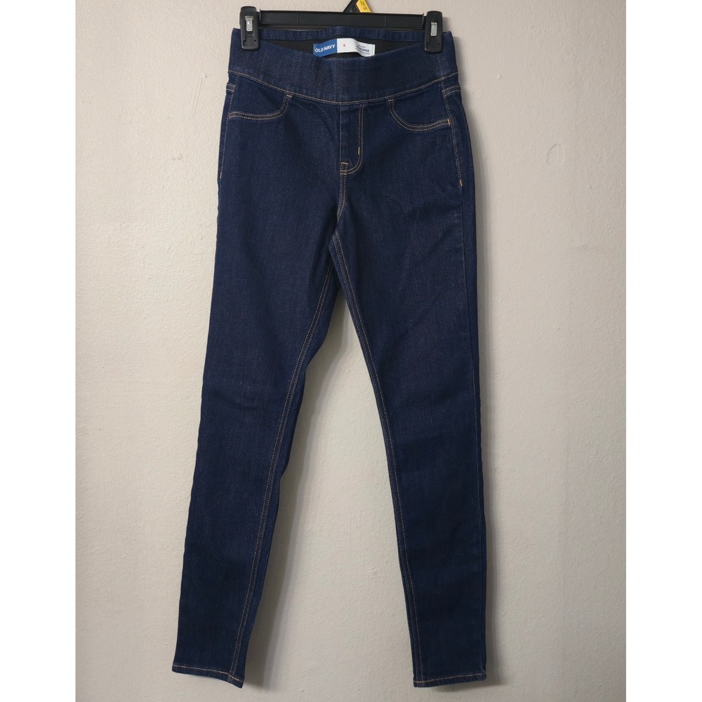 Old Navy Mid-Rise Jeggings Adjustable Waist Dark Wash Skinny Denim Size 0